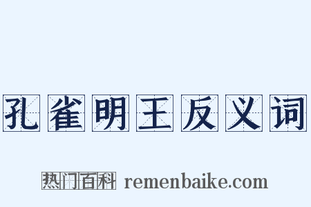 孔雀明王反义词是什么意思的图片